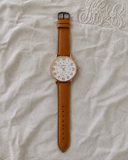Cognac Vintage Leather Watch