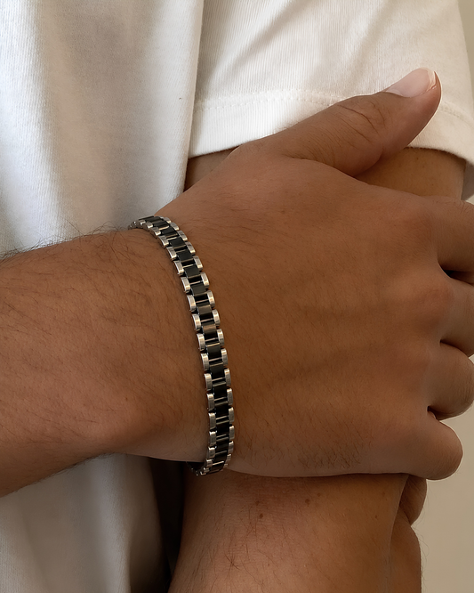 Tony Soprano Bileklik Black Silver