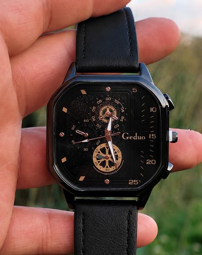 Nero Chronograph Leather Watch