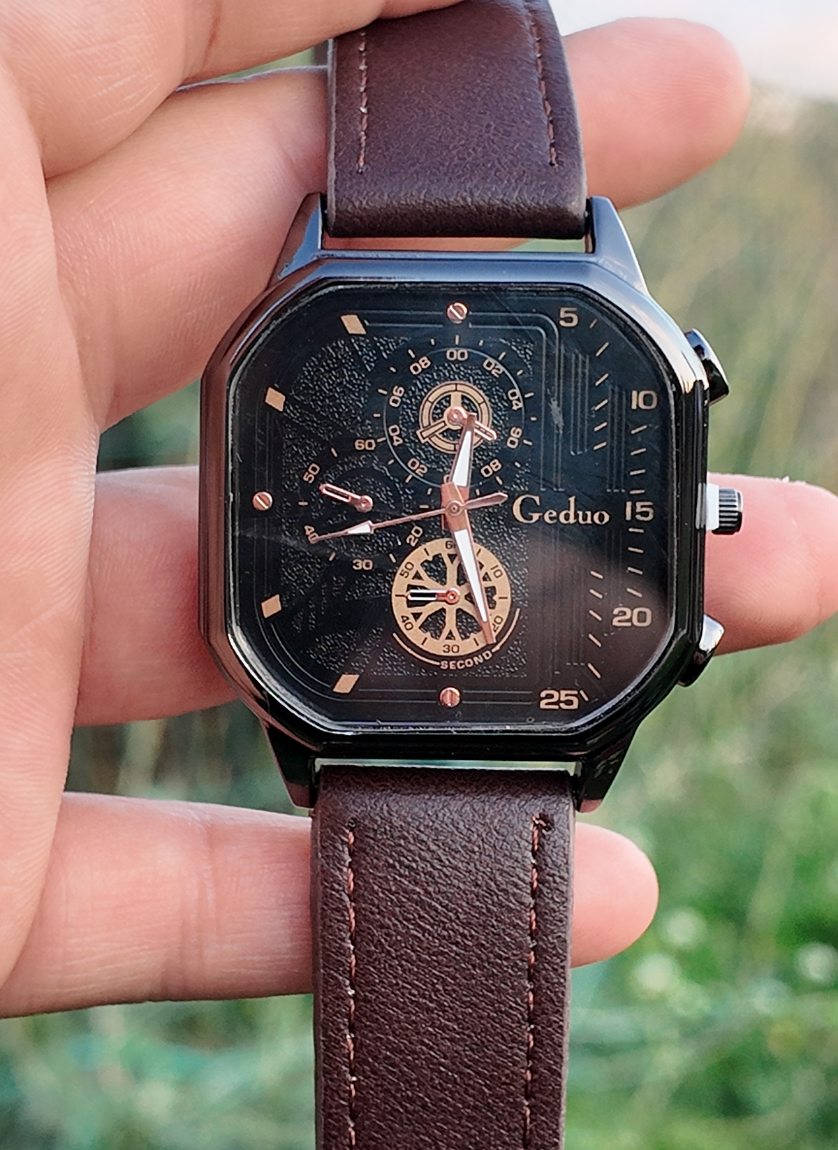Brown Chronograph Leather Watch