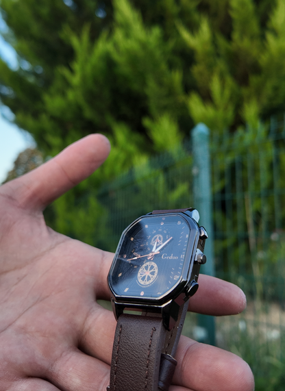 Brown Chronograph Leather Watch